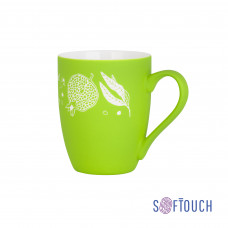 Кружка Trend с гравировкой по окружности,  покрытие soft touch, зеленое яблоко