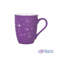 Кружка Trend с гравировкой по окружности,  покрытие soft touch, фиолетовый