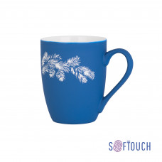 Кружка Trend с гравировкой по окружности,  покрытие soft touch, синий